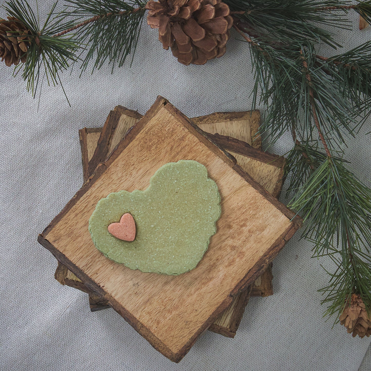 Winter Heart- Toppl Hanger Cookie- All Natural Treat, Enrichment Decoration, Snowy, 3pk