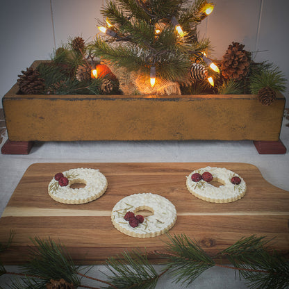 Holiday Wreath Treat- 3 Crunchy Peanut Butter, Coconut Wreaths, Cute Winter Treat