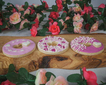 SweetHeart Donuts - 3 Crunchy Peanut Butter, Heart Donuts, Cute Valentine’s Treat