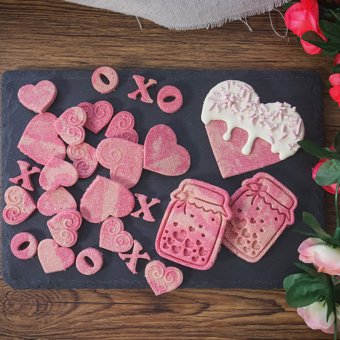 Valentine’s Treat Box- Dog Treat Pack for Enrichment Creations, Mini Treats, Medium Treats, Sprinkles