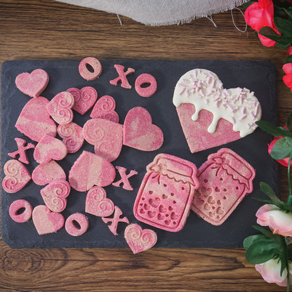 Valentine’s Treat Box- Dog Treat Pack for Enrichment Creations, Mini Treats, Medium Treats, Sprinkles