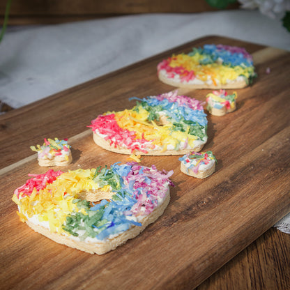 Pride Parade Donuts- 3 Coconut Rainbow Heart Donut, Crunchy Treat, Pride Month Dog Treats