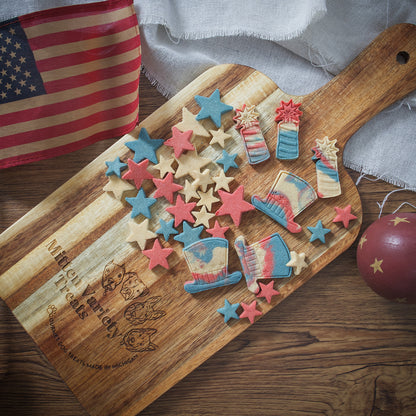 Dog Bless America- Pawtriotic Red, White and Blue Mini Treat Mix, Crunchy Peanut Butter, All Natural Food Color, 4th of July